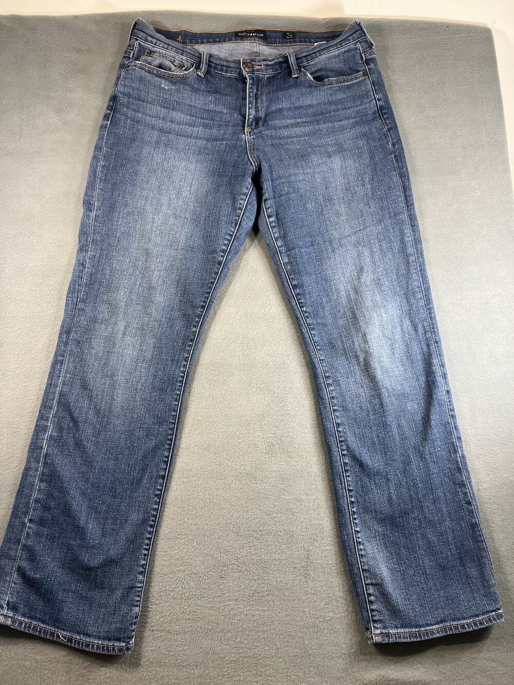 Lucky Brand Women's Blue Straight Jeans 12/31 Stretch Denim, 5-Pocket Design - Picture 1 of 12